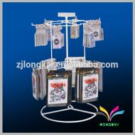 Retail shop desktop 2 tiers wire metal display stand rotating in china with price label