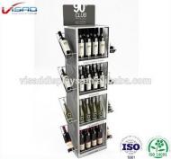 Point of purchase floor standing metal liquor display rack