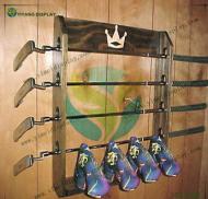 Wood Golf Club Display Rack for 4 Rare Scotty Cameron Putters & 4 Headcovers