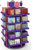 Customized rotating floor books rotating metal display stand/book display rack