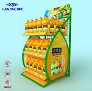Customized orange beverage display stand/New design retail floor display stand