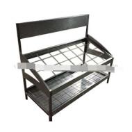 Wire mesh display shelves for supermarket