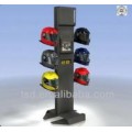 Custom retail store floor helmet display fixture with LCD, helmet display stand,motorcycle helmet display rack