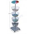 4 tiers metal lipstick cosmetic rotating display stand with acrylic trays