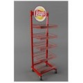 Customized Modern metal floor stand display shelf for chips