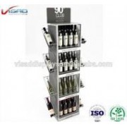 Point of purchase floor standing metal liquor display rack