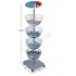 4 tiers metal lipstick cosmetic rotating display stand with acrylic trays