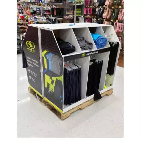 2-in-1 Multi-functional Hanging & Folding Cardboard Garment Display Stand for Pants and Shirts