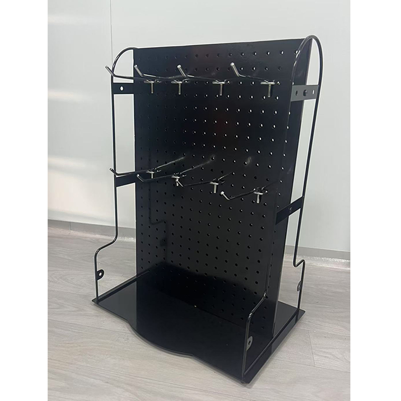 Double Sided Rotating Metal Pegboard Display Rack - 360° Swivel Hooks Organizer (Space Saving)
