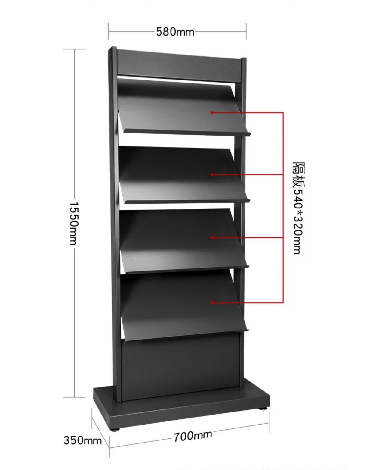 Commercial Brochure Display Rack with Multi-Pocket Design