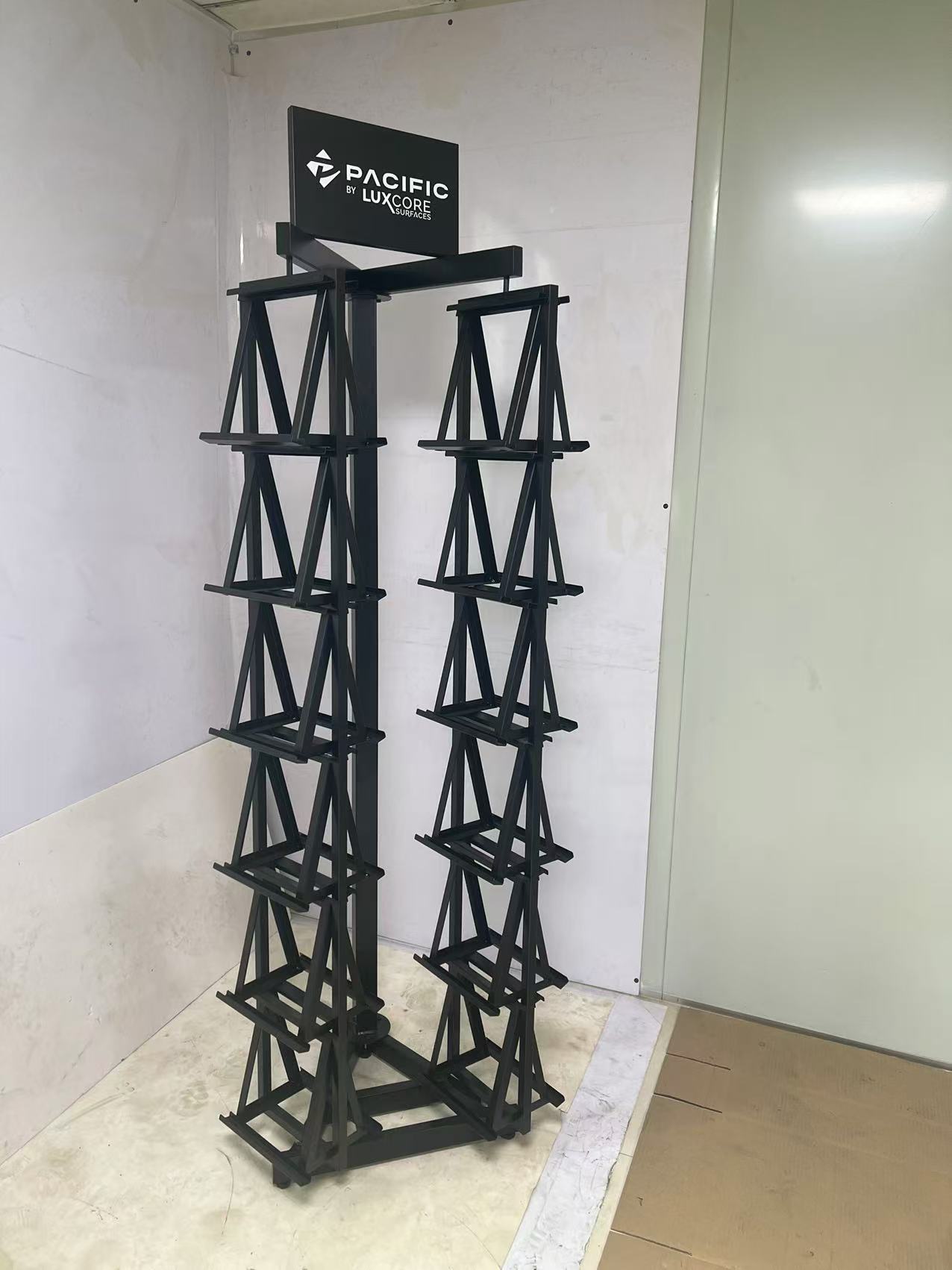 Granite Sample Display Rack with Rotating Panels - flooring Stone Exhibitor