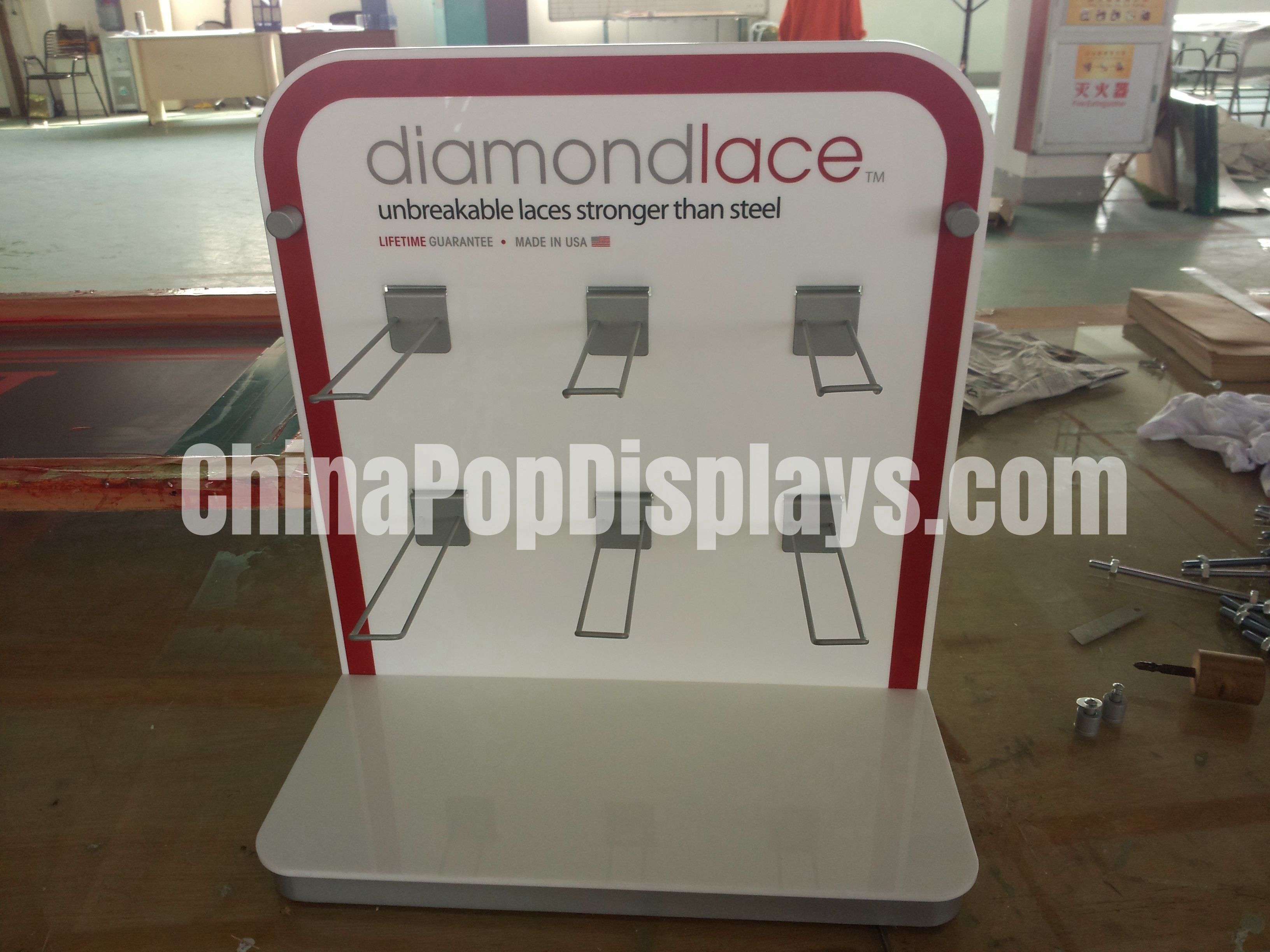 Acrylic Necklace Display Stand with Metal Hooks - Desktop Jewelry Organizer