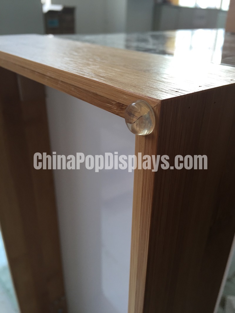 Luxury Bamboo & Acrylic Eyewear Display - Mirror Backed Dust-Proof Showcase