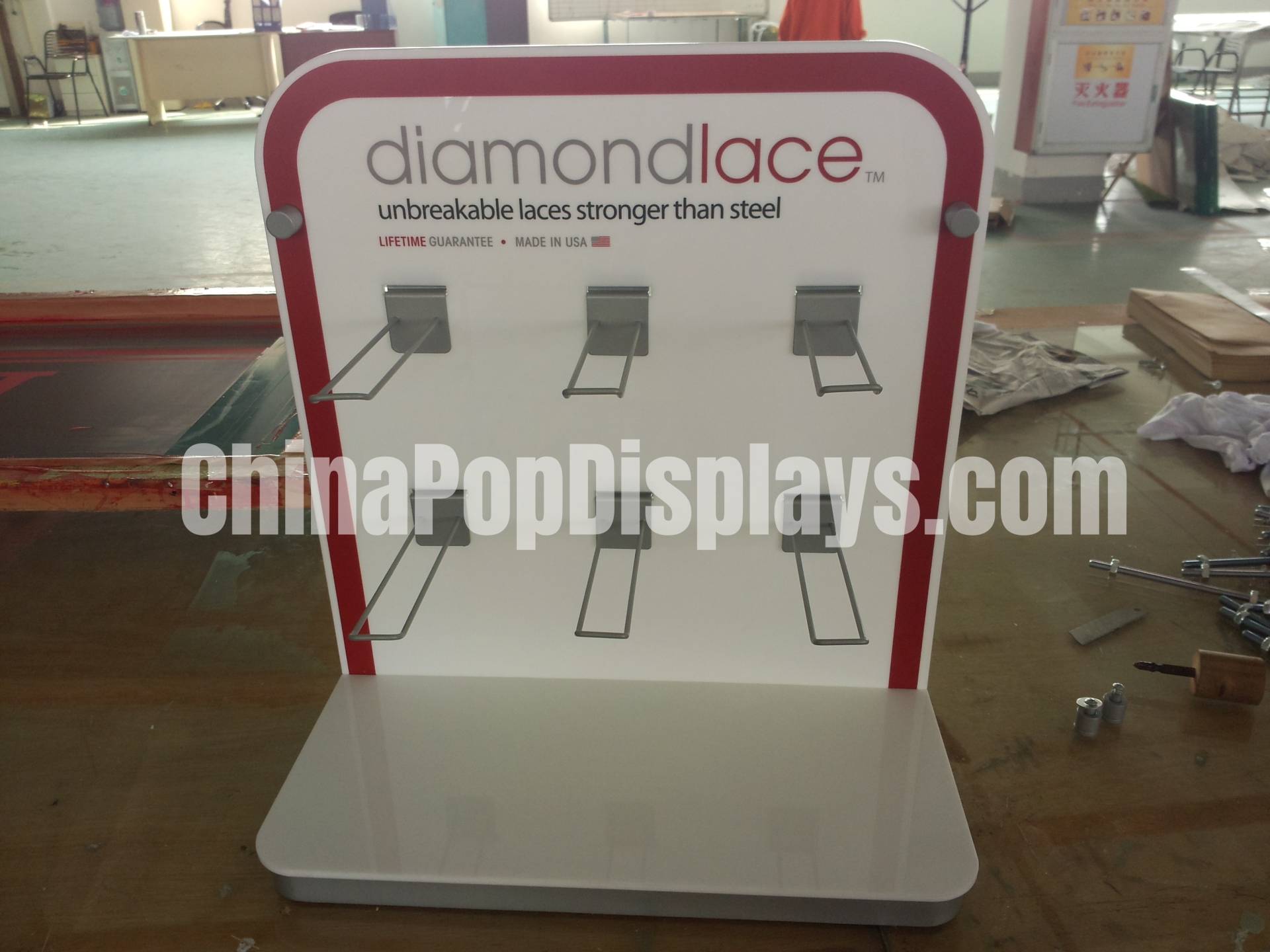 Acrylic Necklace Display Stand with Metal Hooks - Desktop Jewelry Organizer