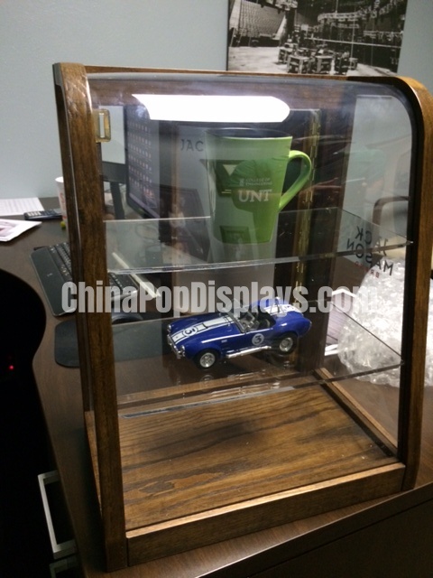 Vintage Walnut & Acrylic Display Cabinet - Multi-Functional Storage with acrylic Shelves