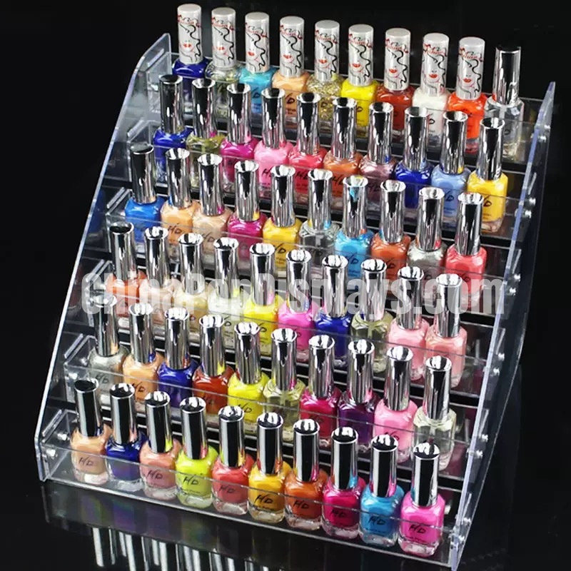 Wholesale Acrylic Nail Polish Display Rack - Clear Countertop Organizer Stand for Nail Salon