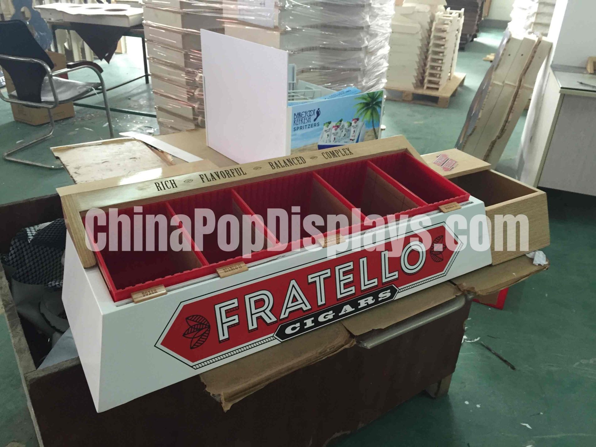 Luxury Oak and Acrylic Cigar Display Case - Acrylic Top Cigar Humidor Display Box