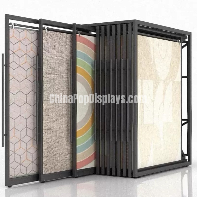 Heavy-Duty Metal Carpet Display Rack - Custom Iron Carpet Showcase & Retail Display Stand Solutions