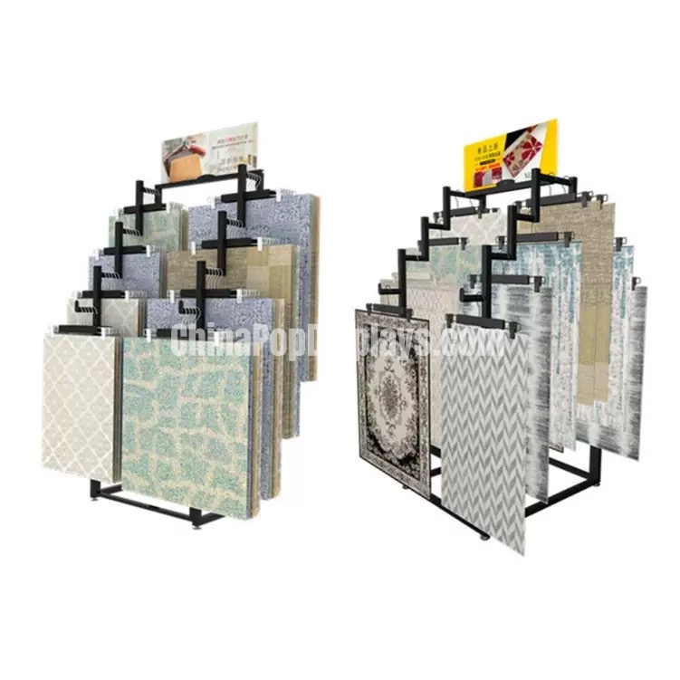 Custom Commercial Iron Carpet Display Racks for Retail - Bulk Heavy-Duty Metal Carpet Rack OEM Supplier