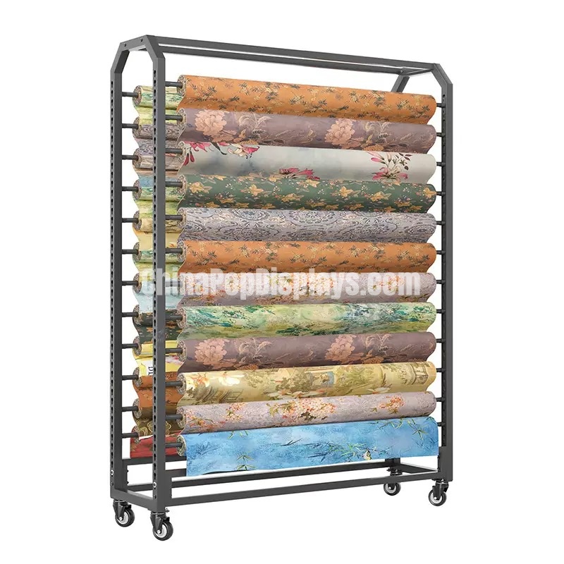 Custom Commercial Iron Carpet Display Racks for Retail - Bulk Heavy-Duty Metal Carpet Rack OEM Supplier