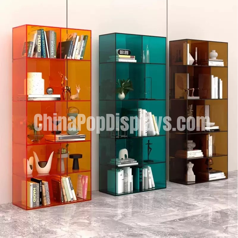 Multicolor Custom Acrylic Floor Display Stand - Lightweight Freestanding Rack for Retail Product Showcase