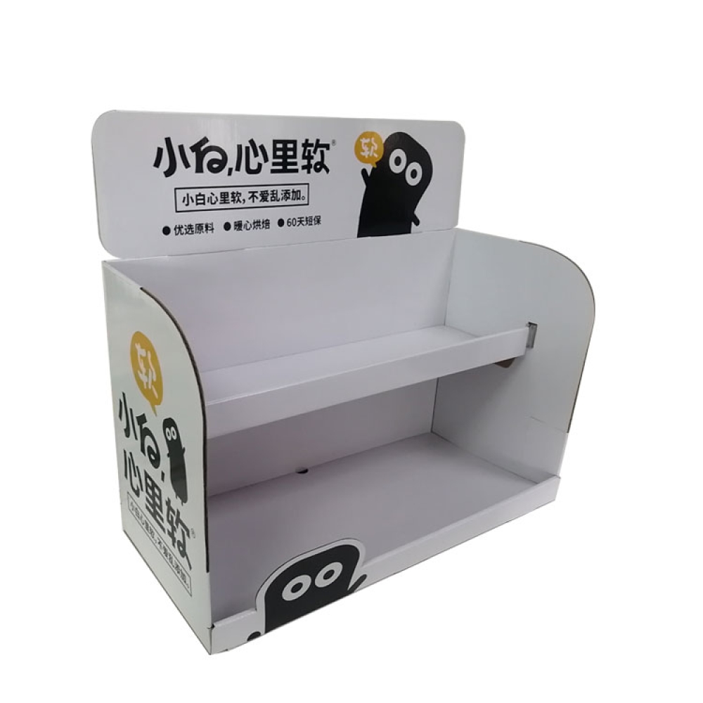 Quick Assembly Multi-tier Paper Display Rack - Eco-friendly Cardboard Desktop Organizer & Space-saving Shelf