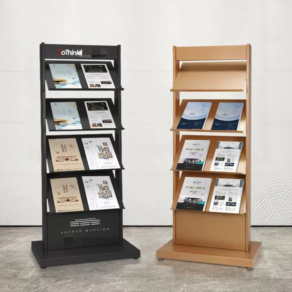 Commercial Brochure Display Rack with Multi-Pocket Design