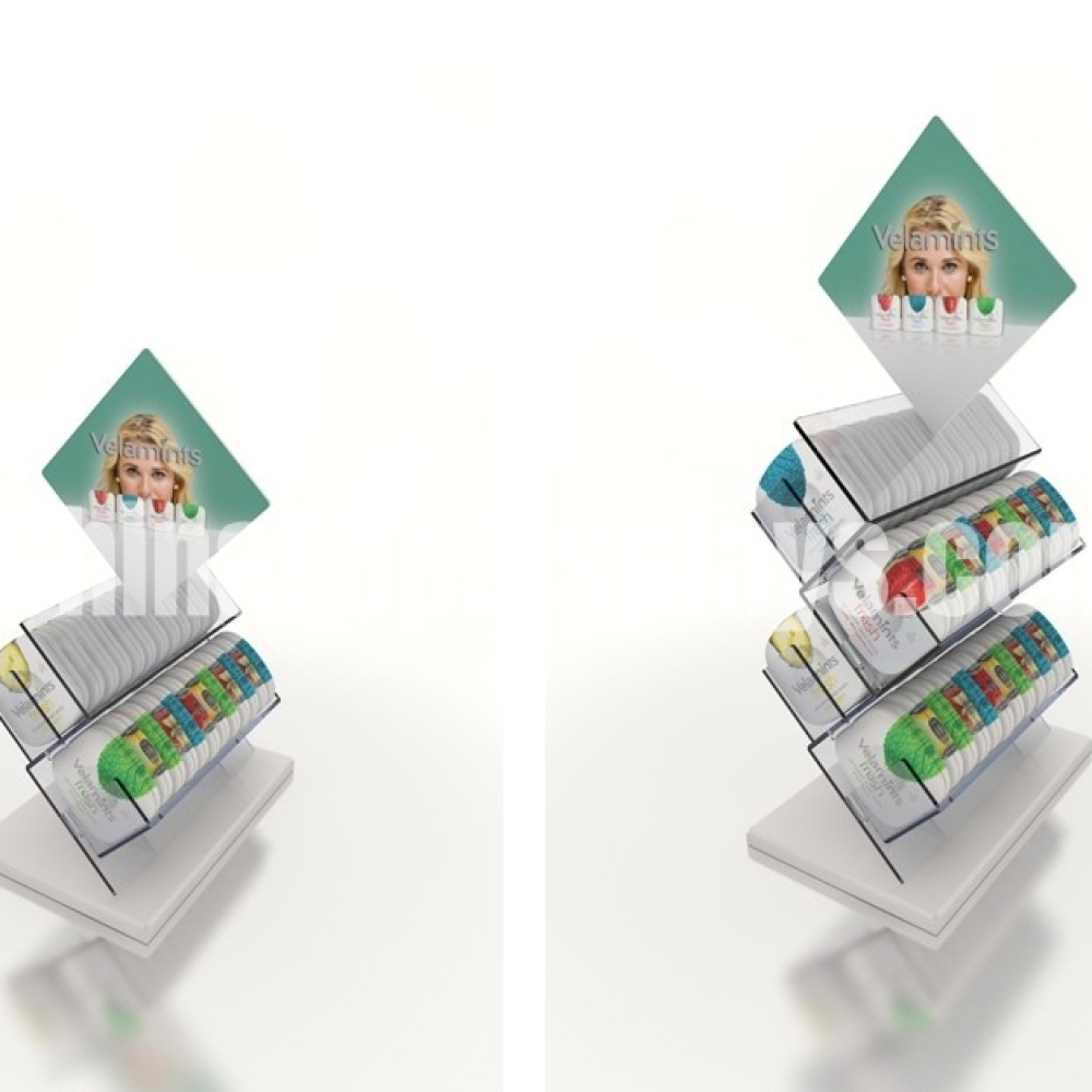 Custom Logo Acrylic Candy Holder - Tiered Countertop Sweet Organizer for Brands