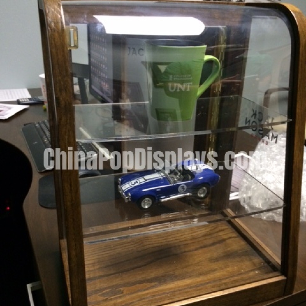 Vintage Walnut & Acrylic Display Cabinet - Multi-Functional Storage with acrylic Shelves