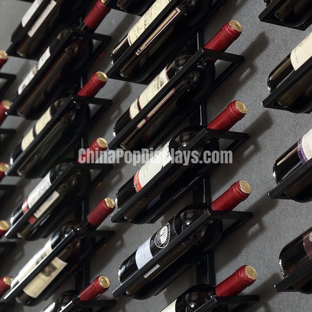 Custom Commercial Wall Mounted Iron Wine Display Racks for Retail - Bulk Wrought Iron Wine Storage Shelf Supplier
