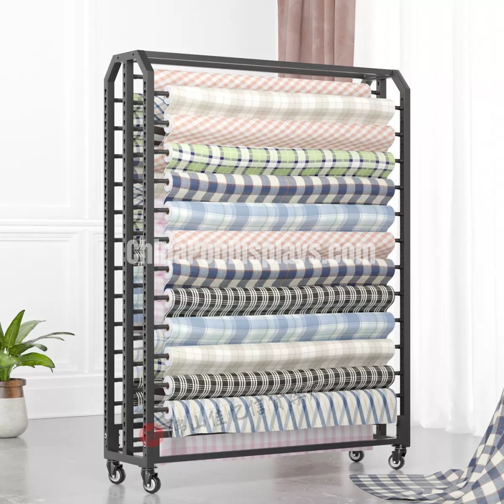Custom Commercial Iron Carpet Display Racks for Retail - Bulk Heavy-Duty Metal Carpet Rack OEM Supplier