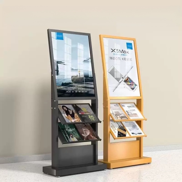 Heavy-Duty Floor Brochure Display Rack for High-Traffic Areas