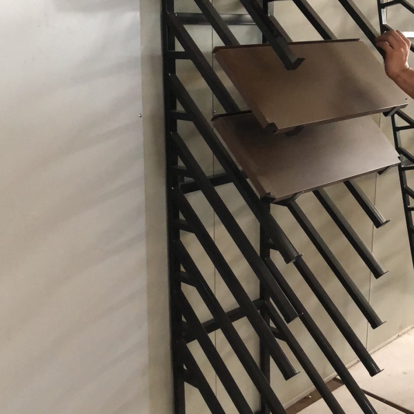 Wall-Mounted Stone Display System - Slim Profile Slab Holder for Galleries