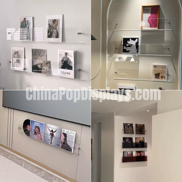 Invisible Acrylic Floating Shelf - Wall-Mounted Display for Books & Decor