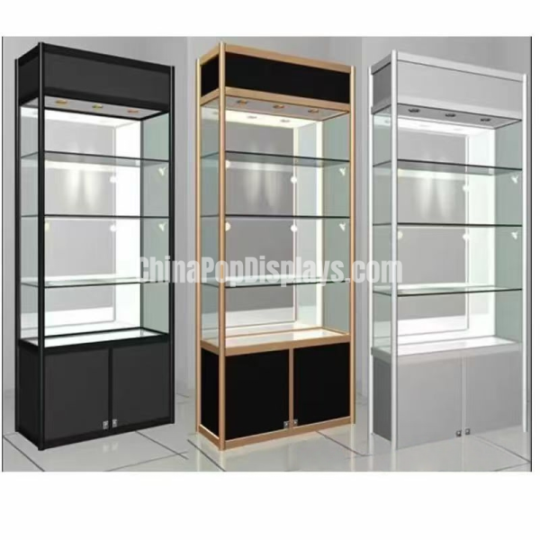 Modern Custom Aluminum Profile Display Cabinet - Versatile Glass Showcase for Retail Stores